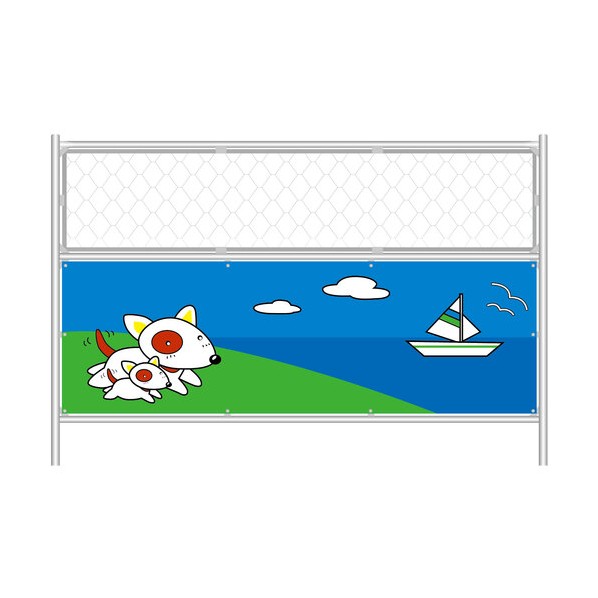 メッキデザインフェンス2 犬･ヨット H1200×W1800 1104551216 1枚