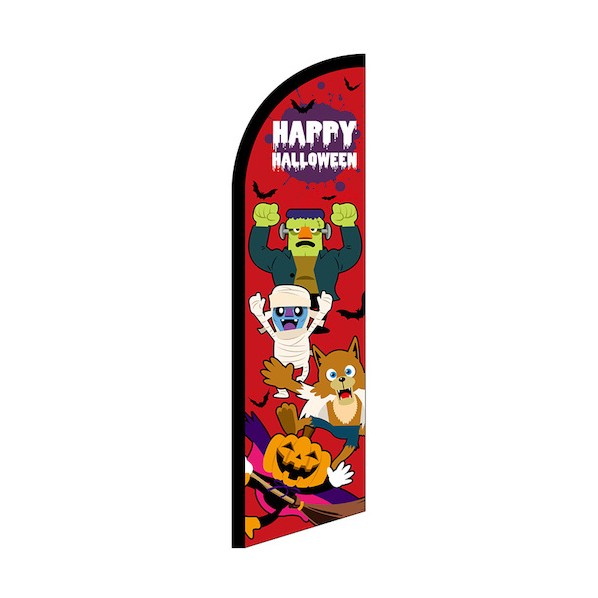 グリーンクロス のぼり セイルバナー小 HAPPY HALLOWEEN キャラ 赤 No．40130 W710&times;H2660 6300048444 1枚｜DIY FACTORY ONLINE SHOP