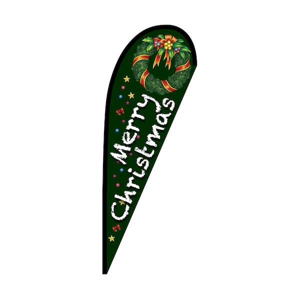 グリーンクロス のぼり Pバナー中 Merry Christmas リース 緑 No.69601 W1000×H2800 6300048845 1枚|DIY FACTORY ONLINE SHOP