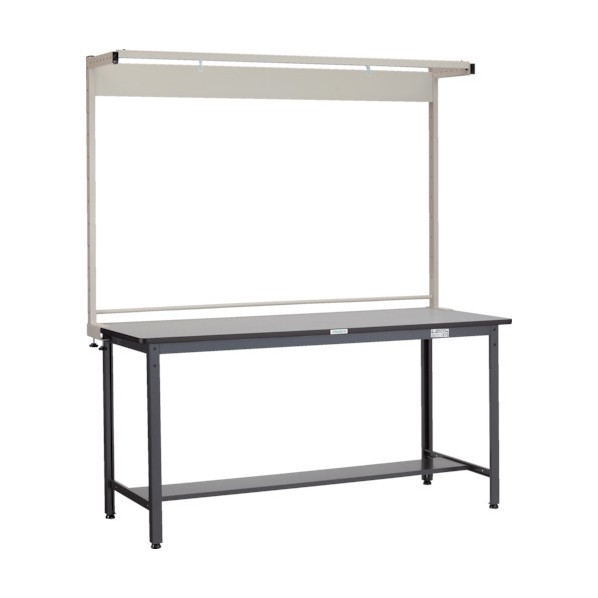 光 中荷重立作業台（500kg）HAEW型 1500X750XH2093（全高） ツールハンガー付 ダークグレー色 HAEWP-1575THN