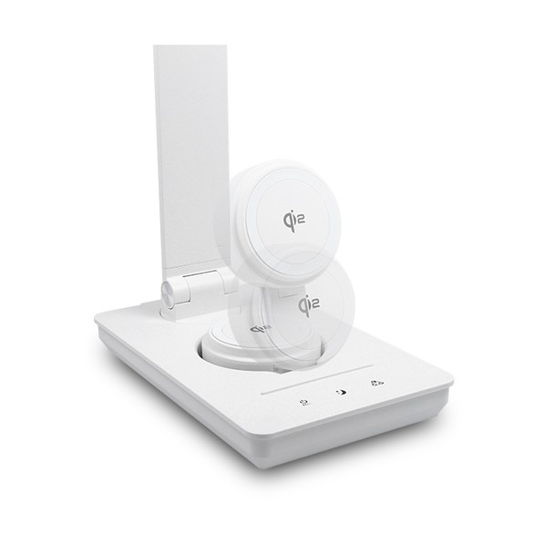 ルミサス 無線給電Qi2対応 高演色デスクライト ホワイト 125×410×220(mm） DK-R116WH 1個