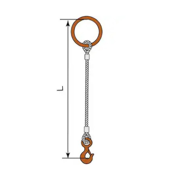 ※法人専用品※コンドーテック JISロック止ワイヤ 16mm 丸リング 環付きフック 2．0t 塗装 φ16&times;2M T02S･T19 05221RTFT162 1組｜DIY FACTORY ONLINE SHOP