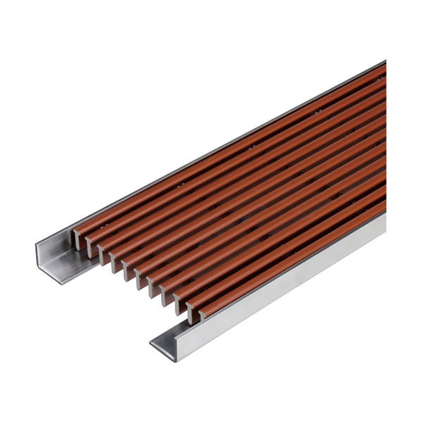 脂製グレーチング 縦目手合い 屋内用 手持ち部分なし 赤銅色 PV-A-14020-BROWN-TOTTENASHI