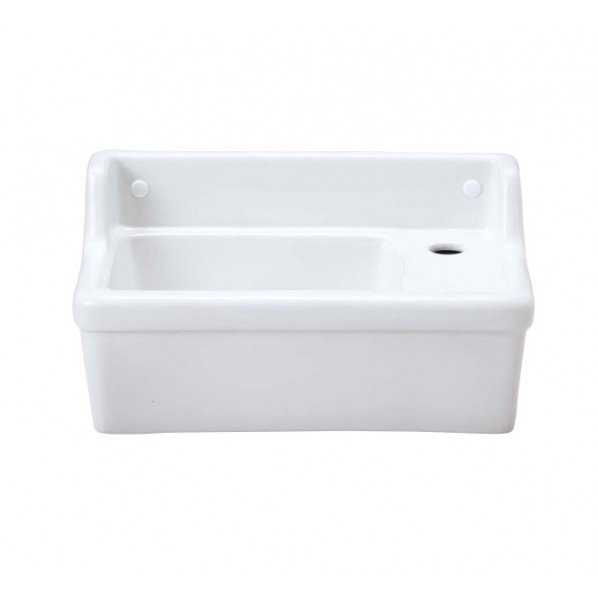 オンリーワンクラブ 壁付型手洗器 Sレクタングル (立水栓用/穴あき)ブランカ IB4-E274270 1個