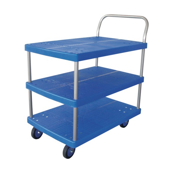 ※法人専用品※カナツー 樹脂3段式台車 足踏みストッパー付 PLA150Y-T3-DS 0｜DIY FACTORY ONLINE SHOP