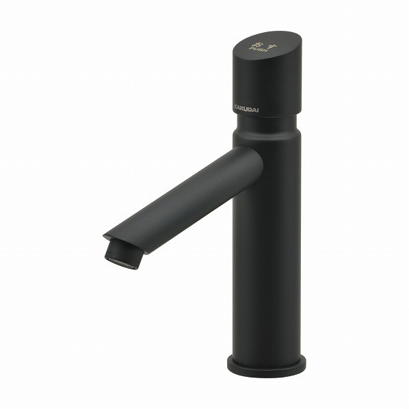 カクダイ 自閉立水栓 マットブラック 716-312-D 1個｜DIY FACTORY ONLINE SHOP