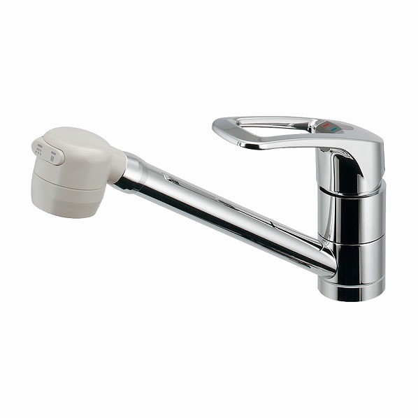 カクダイ シングルレバー混合栓 メタル・白(ホワイト) 117-124K 1個|DIY FACTORY ONLINE SHOP