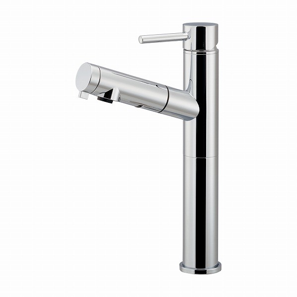 カクダイ(KAKUDAI) シングルレバー引出し混合栓（トール） 184-030BK-CH 1個｜DIY FACTORY ONLINE SHOP