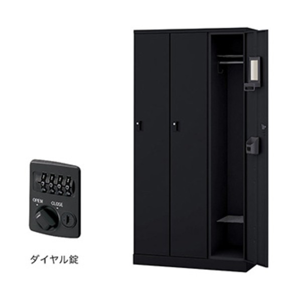 ※法人専用品※ ロッカー(GL型) 扉:ブラック/本体:ブラック GL3MD-B 1台｜DIY FACTORY ONLINE SHOPロッカー