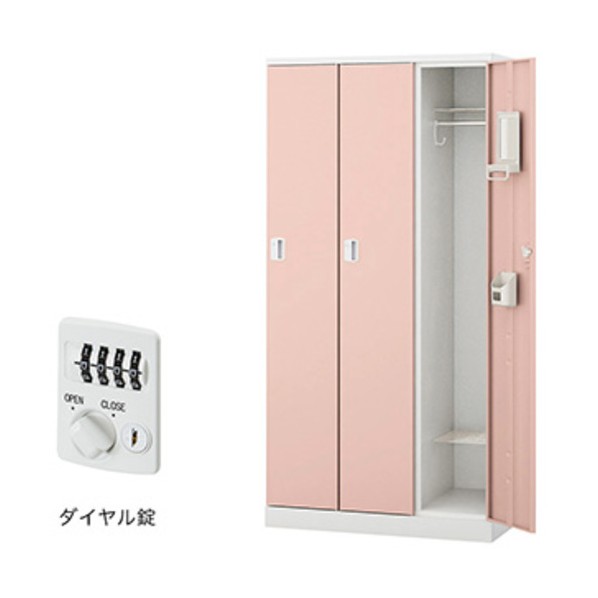 ※法人専用品※ ロッカー(GL型) 扉:ライトピンク/本体:クリアーホワイト GL3MD-LPI 1台|DIY FACTORY ONLINE SHOP