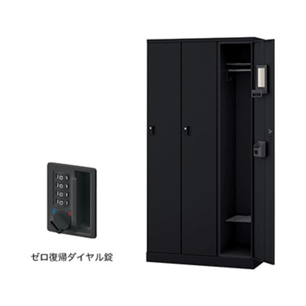※法人専用品※ ロッカー(GL型) 扉:ブラック/本体:ブラック GL3MDR-B 1台|DIY FACTORY ONLINE SHOP
