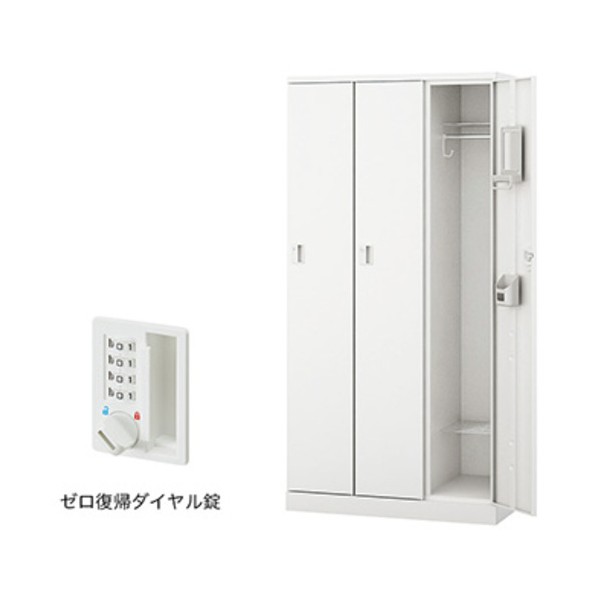 ※法人専用品※ ロッカー(GL型) 扉:クリアーホワイト/本体:クリアーホワイト GL3MDR-W 1台｜DIY FACTORY ONLINE SHOP