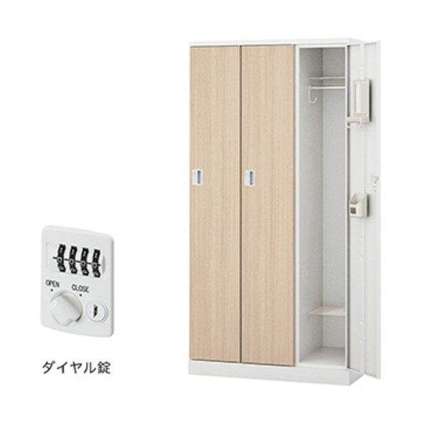 ※法人専用品※ ロッカー(GL型) 扉:ライトグレージュオーク/本体:クリアーホワイト GL3MD-WLO 1台|DIY FACTORY ONLINE SHOP