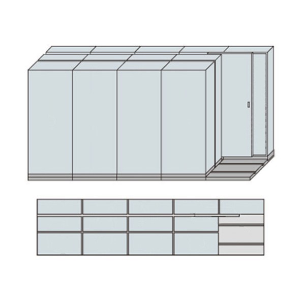 並行民族大移動３列５連軍事基地書き割り MCW-3521-ACC-W 1台