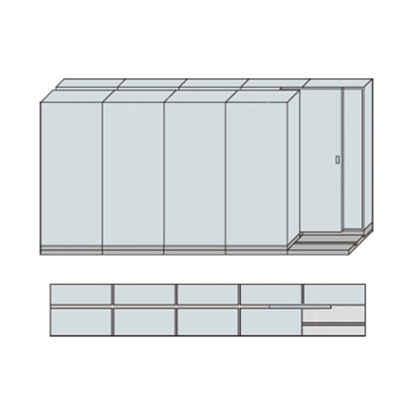 並行民族大移動２列５連軍事基地書き割り MCW-2521-AC-W 1台