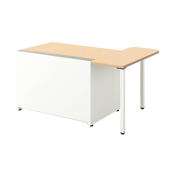 ※法人専用品※ナイキ マネージャー用デスク 天板:シルクウッド/本体:クリアーホワイト MF1410KST-WSP 1台|DIY FACTORY ONLINE SHOP