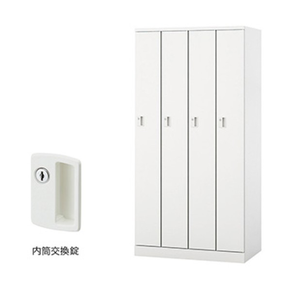 ※法人専用品※ ロッカー(GL型) 扉:クリアーホワイト/本体:クリアーホワイト GL4SC-W 1台｜DIY FACTORY ONLINE SHOP