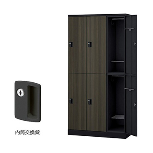 ※法人専用品※ナイキ ロッカー(GL型) 扉:マロンドレープ/本体:ブラック GL6MC-BMD 1台|DIY FACTORY ONLINE SHOP