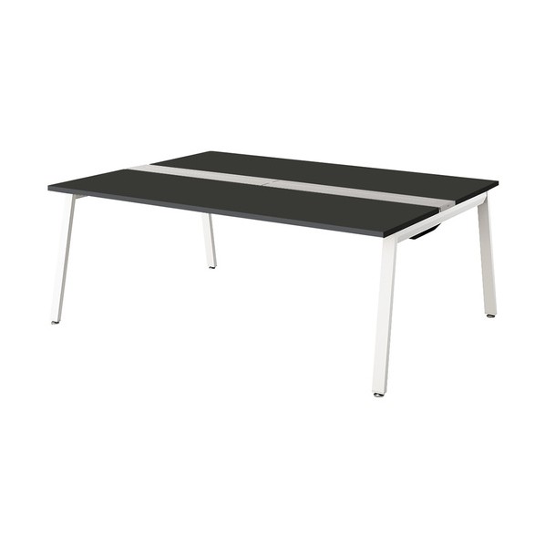 ※法人専用品※ナイキ 大型ベンチテーブル(基本型)(両面タイプ) 天板:ブラック/本体:クリアーホワイト RXFN2014K-WBT 1台｜DIY FACTORY ONLINE SHOP