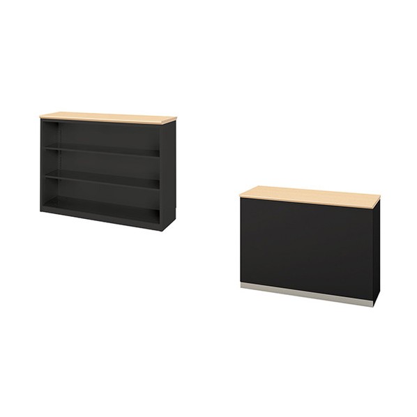 ハイカウンター（オープン） 天板：シルクウッド／本体：ブラック XC1290N-BS-B 1台｜DIY FACTORY ONLINE SHOP