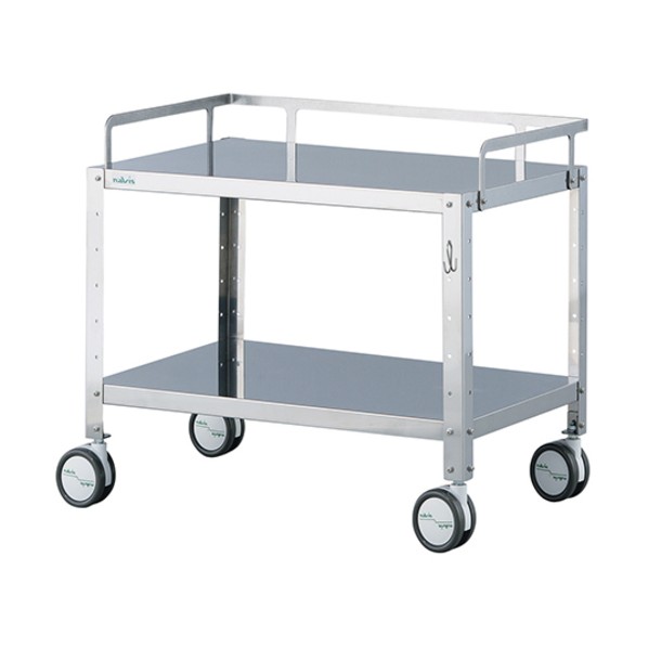 Navis ミニカラフルステンワゴン(フック付き･低床タイプ) レギュラー MCSWR-2SF シルバー(塗装無) 7-7735-04 1台