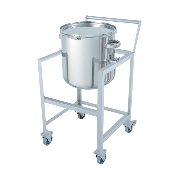 日東金属工業 ステンレス鏡板型バンド式密閉容器 150L 架台付(取っ手・蓋置付) (W×D×H):750×863×1095mm DT-CTL-ASCC-565 1個
