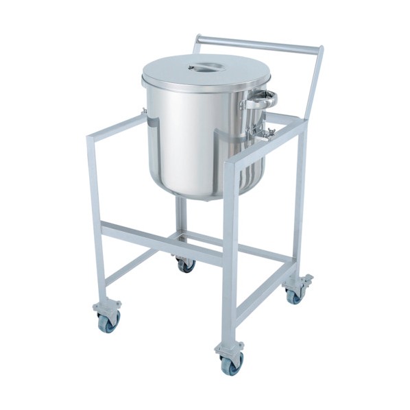 日東金属工業 ステンレス鏡板型汎用容器 35L 架台付(取っ手･蓋置付) (W×D×H):500×625×830mm DT-ST-ASCC-36 1個