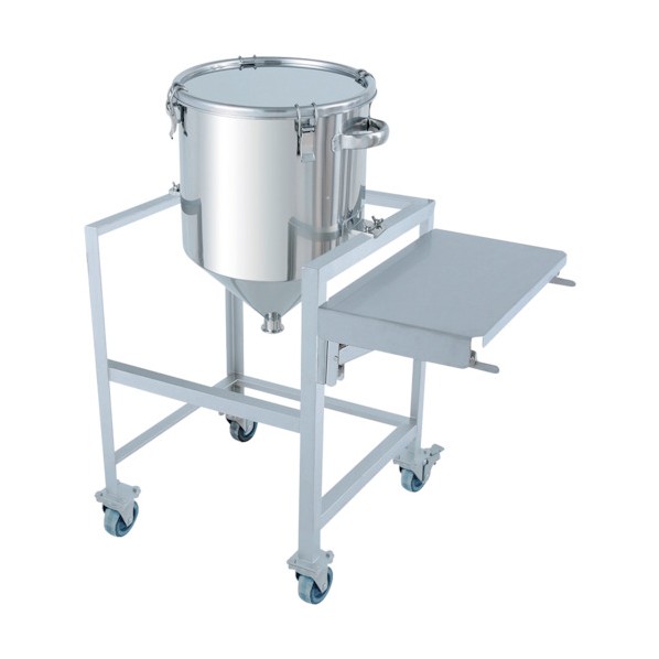日東金属工業 ステンレスホッパー型クリップ式密閉容器 35L 架台付(作業台付) (W×D×H):764×510×900mm(Wは作業台を開いた場合) HT-CTH-ASCB-36 1個