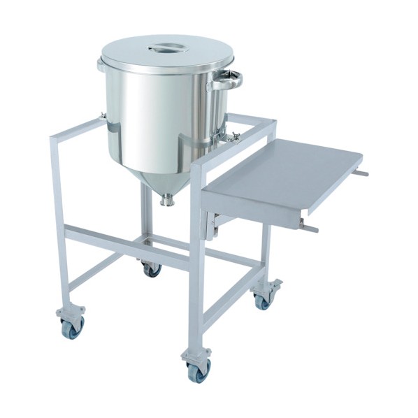 日東金属工業 ステンレスホッパー型汎用容器 150L 架台付(作業台付) (W×D×H):1004×750×1225mm(Wは作業台を開いた場合) HT-ST-ASCB-565 1個