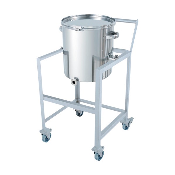 日東金属工業 ステンレス片テーパー型バンド式密閉容器 150L 架台付(取っ手･蓋置付) (W×D×H):750×863×1050mm KTT-CTL-ASCC-565 1個