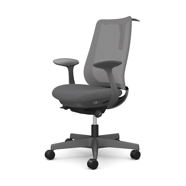 ※法人専用品※オカムラ ポータム,くっ付ける肘,背メッシュ,判定基準手合い,ダークグレーボディ,ハンガー有,ランバー無,ナイロンキャスター CF22XA F1K0 1点 オフィス家具-オフィスチェア-デスク用チェア