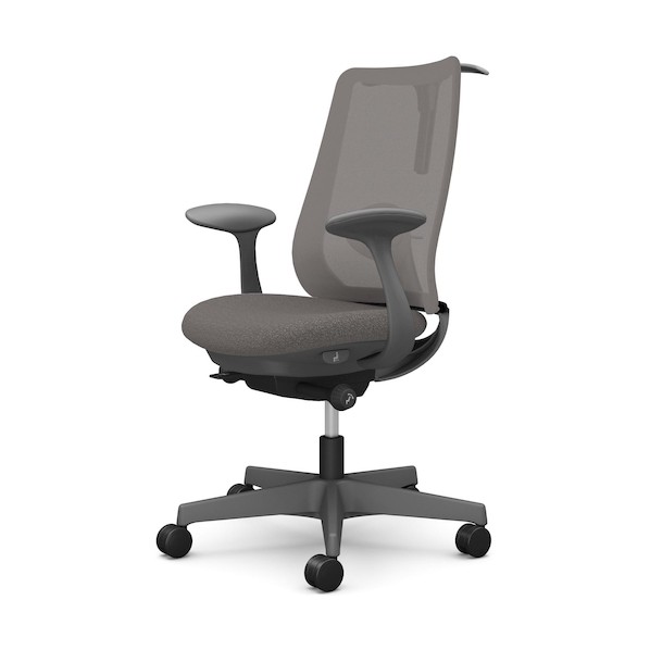 ※法人専用品※オカムラ ポータム,固定肘,背メッシュ,スタンダードタイプ,ダークグレーボディ,ハンガー有,ランバー有,ナイロンキャスター CF22XE F1K3 1点|DIY FACTORY ONLINE SHOP