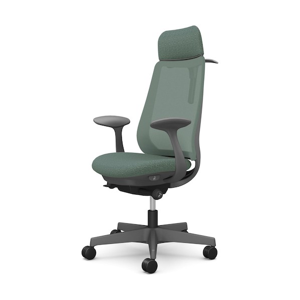 ※法人専用品※オカムラ ポータム,固定肘,背メッシュ,EXスタンダードタイプ,ダークグレーボディ,ハンガー有,ランバー無,ウレタンキャスター CF26ZA F1K5 1点｜DIY FACTORY ONLINE SHOP
