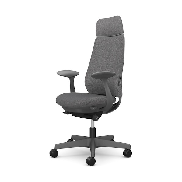 ※法人専用品※オカムラ ポータム,固定肘,背クッション,EXスタンダードタイプ,ダークグレー,ハンガー無,ランバー有,ナイロンキャスター CF27XE FXW0 1点|DIY FACTORY ONLINE SHOP