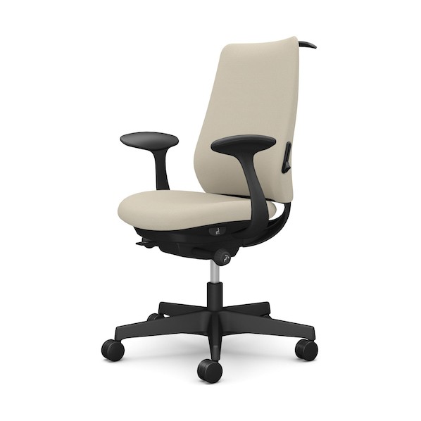 ※法人専用品※オカムラ ポータム,固定肘,背クッション,スタンダードタイプ,ブラックボディ,ハンガー有,ランバー有,ナイロンキャスター CF24XS FRU7 1点