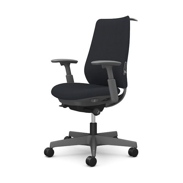 ※法人専用品※オカムラ ポータム,可動肘,背クッション,スタンダードタイプ,ダークグレー,ハンガー有,ランバー有,ウレタンキャスター CF84ZE FRU1 1点｜DIY FACTORY ONLINE SHOP