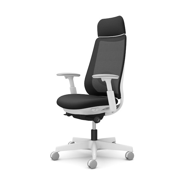 ※法人専用品※オカムラ ポータム,可動肘,背メッシュ,EXスタンダードタイプ,ホワイトボディ,ハンガー無,ランバー有,ナイロンキャスター CF85XZ FKA1 1点｜DIY FACTORY ONLINE SHOP