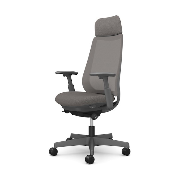 ※法人専用品※オカムラ ポータム,可動肘,背メッシュ,EXスタンダードタイプ,ダークグレーボディ,ハンガー無,ランバー無,ウレタンキャスター CF85ZA F1K3 1点｜DIY FACTORY ONLINE SHOP