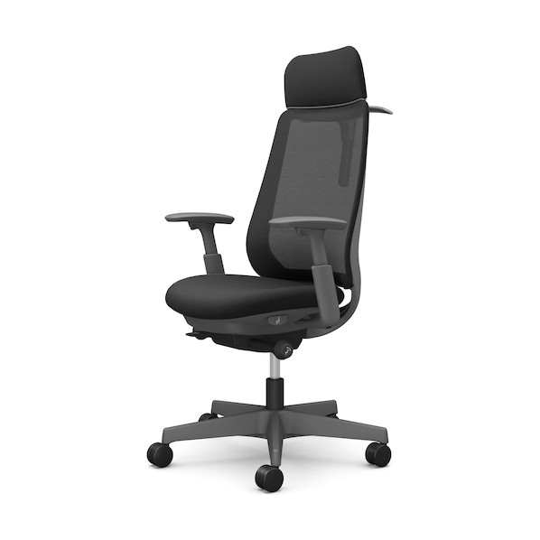 ※法人専用品※オカムラ ポータム,可動肘,背メッシュ,EXスタンダードタイプ,ダークグレーボディ,ハンガー有,ランバー無,ナイロンキャスター CF86XA FKA1 1点|DIY FACTORY ONLINE SHOP