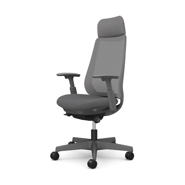 ※法人専用品※オカムラ ポータム,可動肘,背メッシュ,EXスタンダードタイプ,ダークグレーボディ,ハンガー無,ランバー無,ナイロンキャスター CF85XA F1K0 1点｜DIY FACTORY ONLINE SHOP
