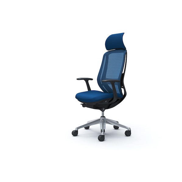 ※法人専用品※オカムラ シルフィー固定肘 背メッシュEXハイ ブラックボディ ハンガー無 ランバー有 アルミ脚 ミディアムブルー C64ABS-FMP3 0｜DIY FACTORY ONLINE SHOP