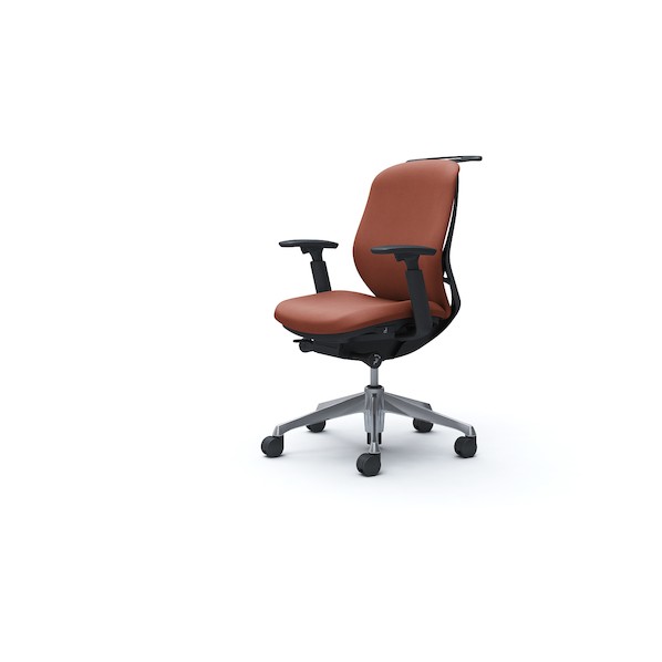 ※法人専用品※オカムラ シルフィー 可動肘 背クッション ロー ブラックボディ ハンガー有 ランバー無 アルミ脚 テラコッタ C684BR-FXW6 1点|DIY FACTORY ONLINE SHOP