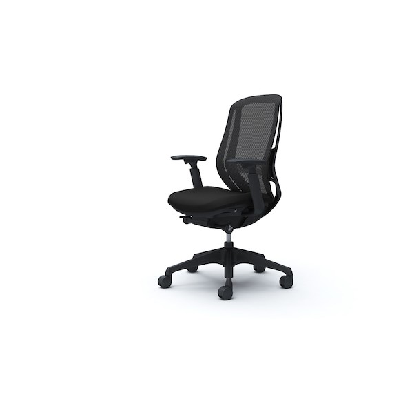 ※法人専用品※オカムラ シルフィー 可動肘 背メッシュ ハイ ブラックボディ ハンガー無 ランバー有 樹脂脚 ブラック C685XS-FMP1 1点｜DIY FACTORY ONLINE SHOP