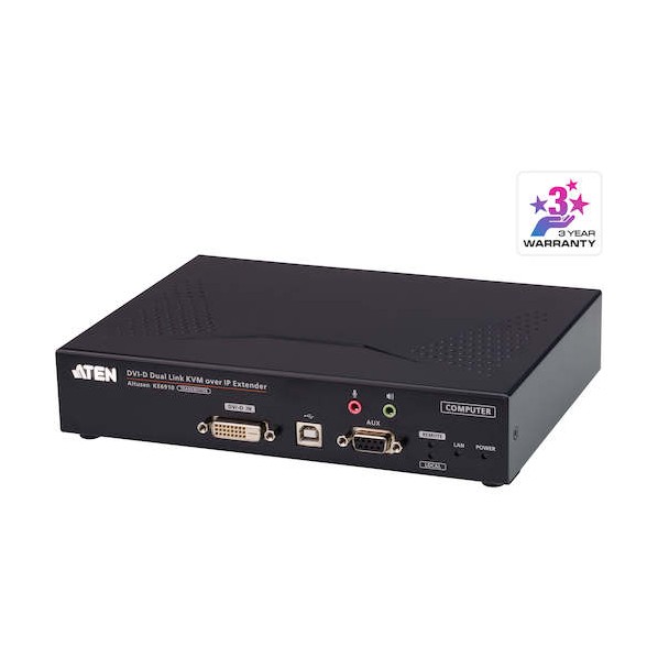 ATEN デュアル繋がりDVIーD IP-KVMエクステンダー トランスミッター 2K KE6910T 1式
