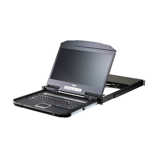ATEN 16ポートKVMドロワー/VGA/18．5LCD/1,355x768/ショートラック対応/ロングレール同梱 CL3116NXJJL 0