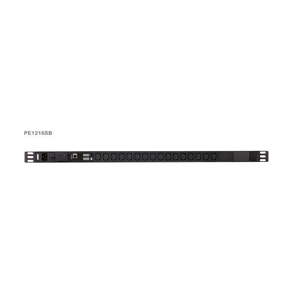 ラック用電源タップ（0U/200V/20A/IECタイプ 16ポート/サージ保護回路/計測機能対応） PE1216SB 1点