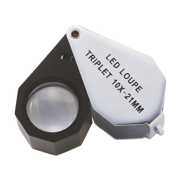 アズワン LEDライト付10倍ルーペW-LED10 1-2610-01 1点