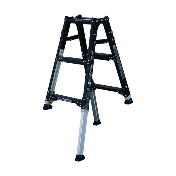 ※法人専用品※ 伸縮脚立(ステップ幅広) ブラックカラー 90cm 最大使用質量100kg PRW90BK 1点
