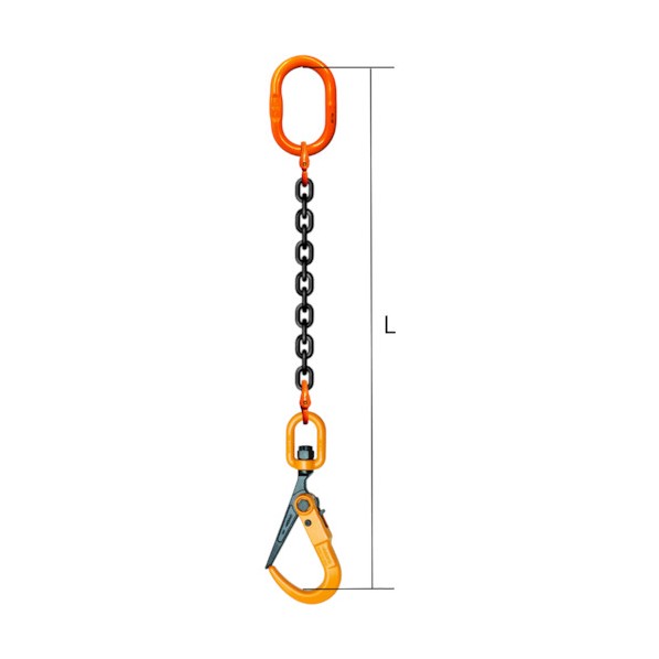 ※法人専用品※コンドーテック 敷鉄板用フック付 チェーンスリング 大型マスターリンク付 K-SLH3S-3Tx1M 03501KSLH3S1 1組｜DIY FACTORY ONLINE SHOP