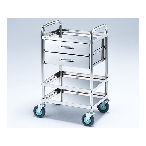 アズワン とっても静かな枠付き回診車(2段引出し) 3段 453&times;353&times;942 8-6457-02｜DIY FACTORY ONLINE SHOP